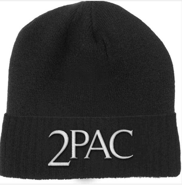 Tupac© 2Pac Logo Black Beanie (Black) (Unisex)