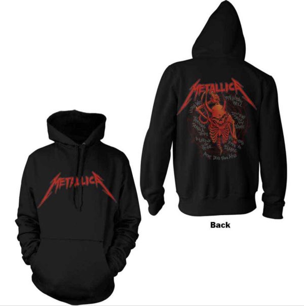 Metallica© “Skull Screaming Red” Official Band Hoodie (Unisex) (Black)