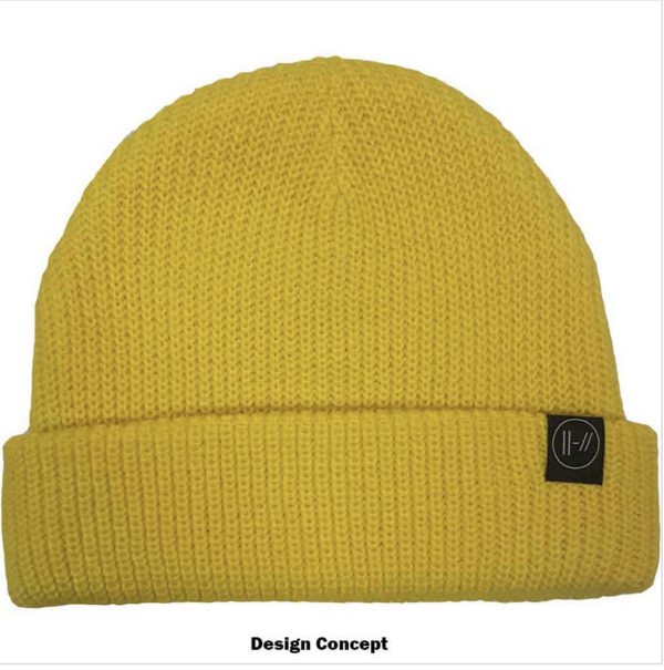 Twenty One Pilots© “Double Bars” Beanie Hat (Yellow) (Unisex) - Image 2