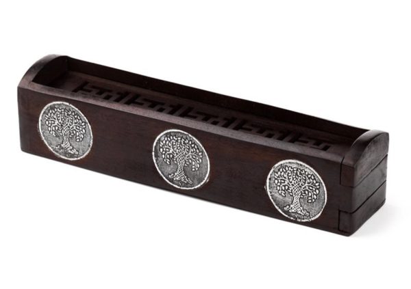 Mango Wood Tree of Life Ashcatcher Incense Burner Box (30.5cm) - Image 5