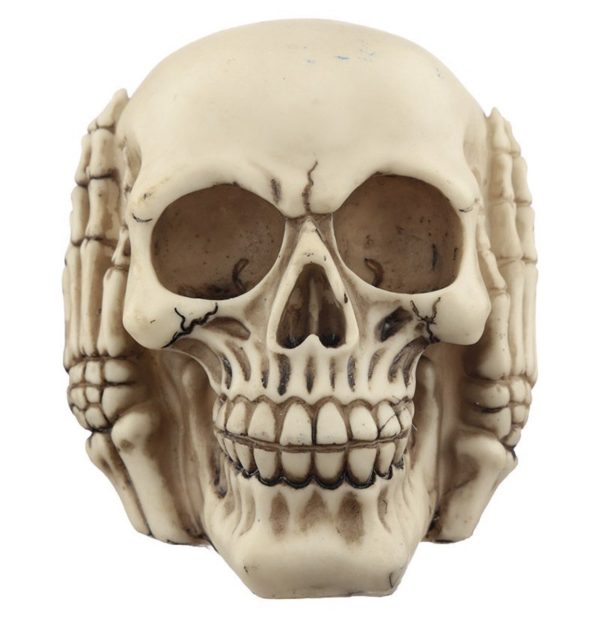 Set of 3 Hear No Speak No See No Evil Skulls Ornaments (11cm) - Image 2