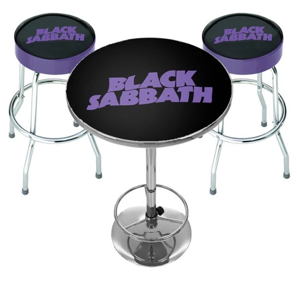 BLACK SABBATH BAR TABLE SET - SABBATH BLOODY SABBATH (TABLE & 2 X BAR STOOLS)