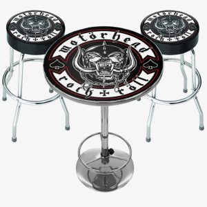 MOTORHEAD BAR SET - ROCK N ROLL (TABLE & 2 X BAR STOOLS)