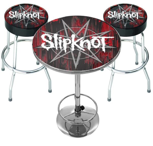 SLIPKNOT BAR SET - GLITCH (TABLE & 2 X BAR STOOLS)