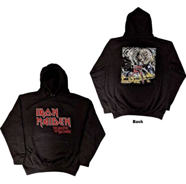 Iron Maiden© NOTB Vtge Logo Faded Edge Official Band Hoodie (Unisex) (Black)