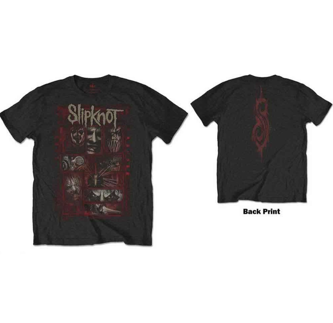 Slipknot© “Sketch Boxes” Official Band T-shirt (Unisex) (Double Sided) (Black/Red)