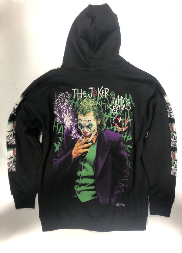 Gothic Design Joker Clown Why So Serious Hoodie (Black/Green) (Unisex) - Image 2