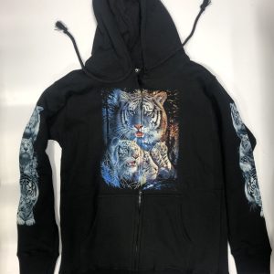 Gothic Designs White Tiger Family Urban Hoodie (Unisex) (Double Sided)