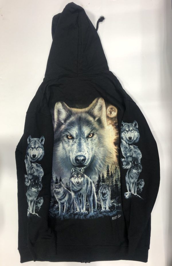 Gothic Designs Wolf Pack Trio Forest Adventure Hoodie (Unisex) (Double Sided) - Image 2