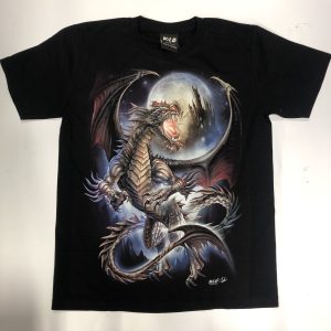 Gothic Designs Dragon Castle Guardian T-shirt (Unisex) (Double Sided)