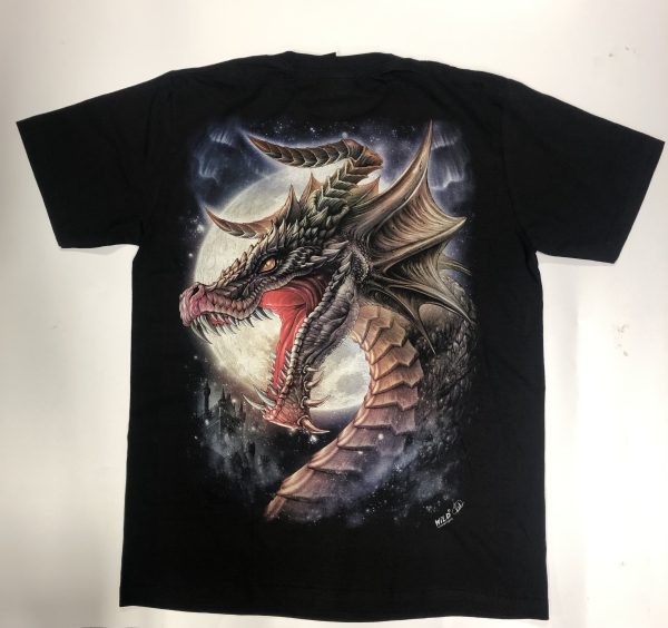 Gothic Designs Dragon Castle Guardian T-shirt (Unisex) (Double Sided) - Image 2