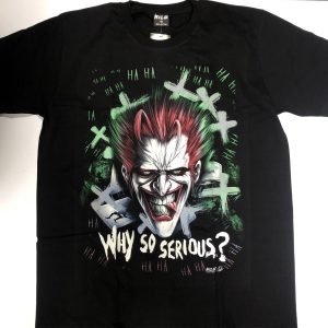 Gothic Designs Crazy Clown Why So Serious T-shirt (Unisex) (Double Sided)