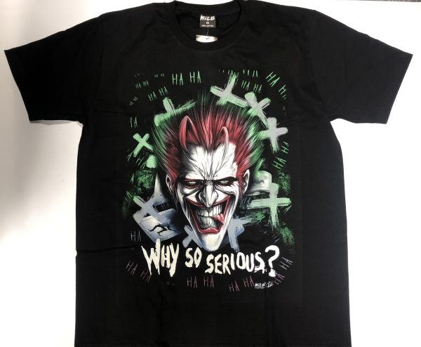 Gothic Designs Crazy Clown Why So Serious T-shirt (Unisex) (Double Sided)