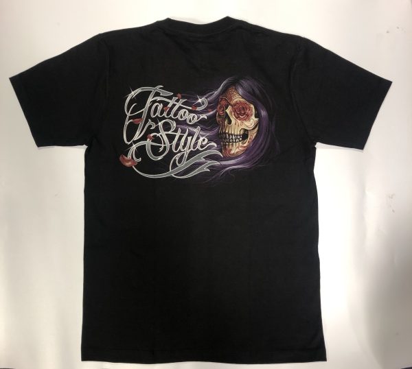 Gothic Designs Gothic Lady Day Of The Dead Sugar Skull T-shirt (Unisex) (Double Sided) - Image 2