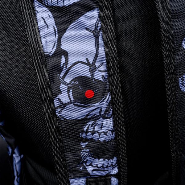 Spooky Grey Skulls Nightfall Backpack with Chain Detail (42cm) - Image 5