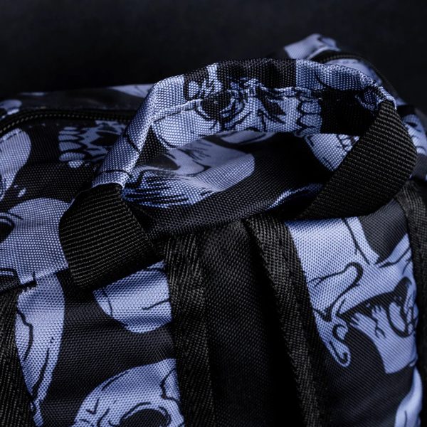 Spooky Grey Skulls Nightfall Backpack with Chain Detail (42cm) - Image 4