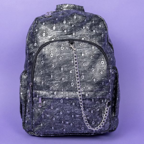 Rustic Silver Spider Backpack with Chain (42cm) - Image 11