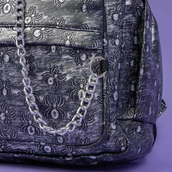 Rustic Silver Spider Backpack with Chain (42cm) - Image 9