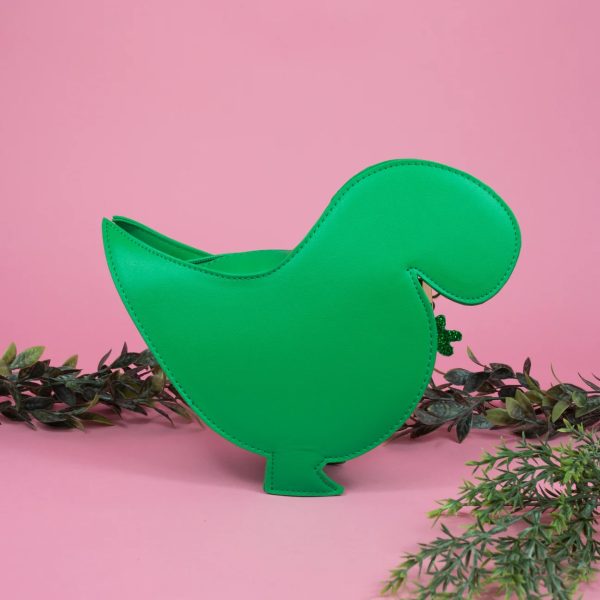 Dinosaur Glitter Effect Handbag Movable Hand (Green) - Image 3