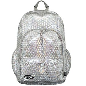 Silver Holographic 3D Backpack (42cm)