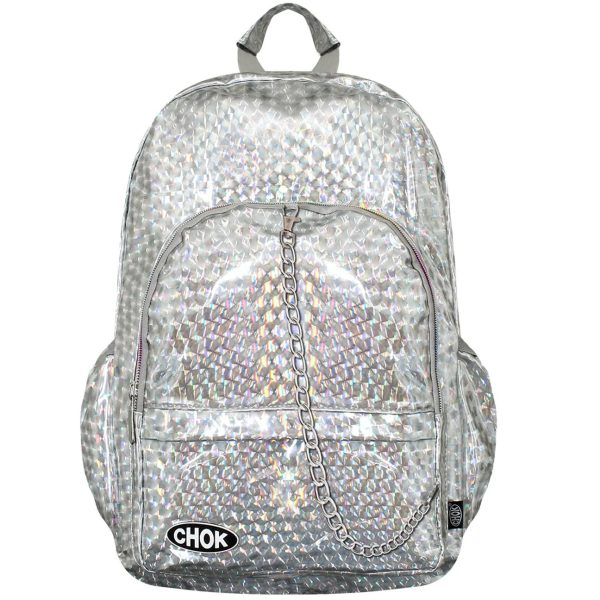 Silver Holographic 3D Backpack (42cm)