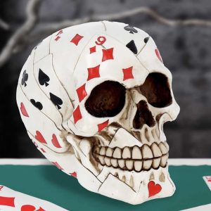 Nemesis Now© AL50067 Dead Mans Hand Playing Card Skull Ornament (15cm)