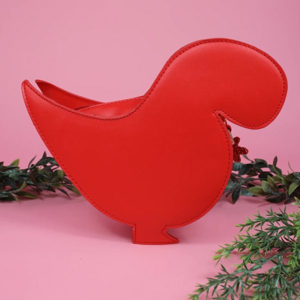 Dinosaur Glitter Effect Handbag Movable Hand (Red) - Image 3