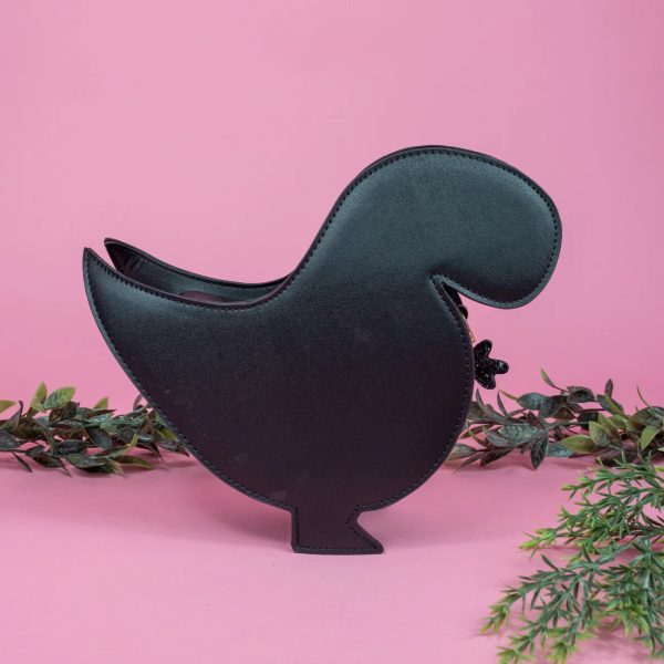 Dinosaur Glitter Effect Handbag Movable Hand (Black) - Image 3