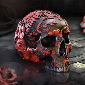 Nemesis Now© B6836C24 Age of Opium Poppy Skull (18.5cm)