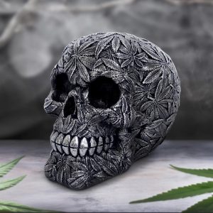 Nemesis Now© U6877C24 High Life Leaf Embellished Skull Ornament (15.5cm)