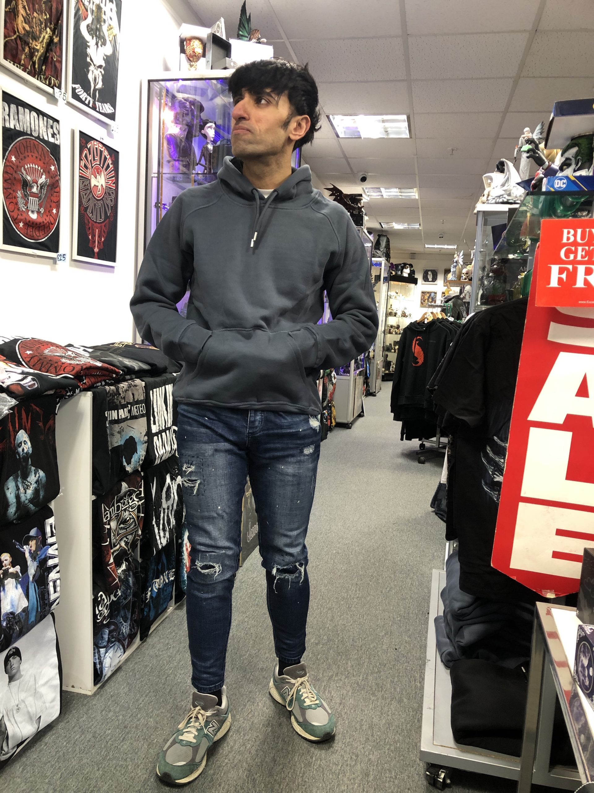 Basic Essential Navy Hoodie (Unisex) (Cotton) (Muscle Fit)