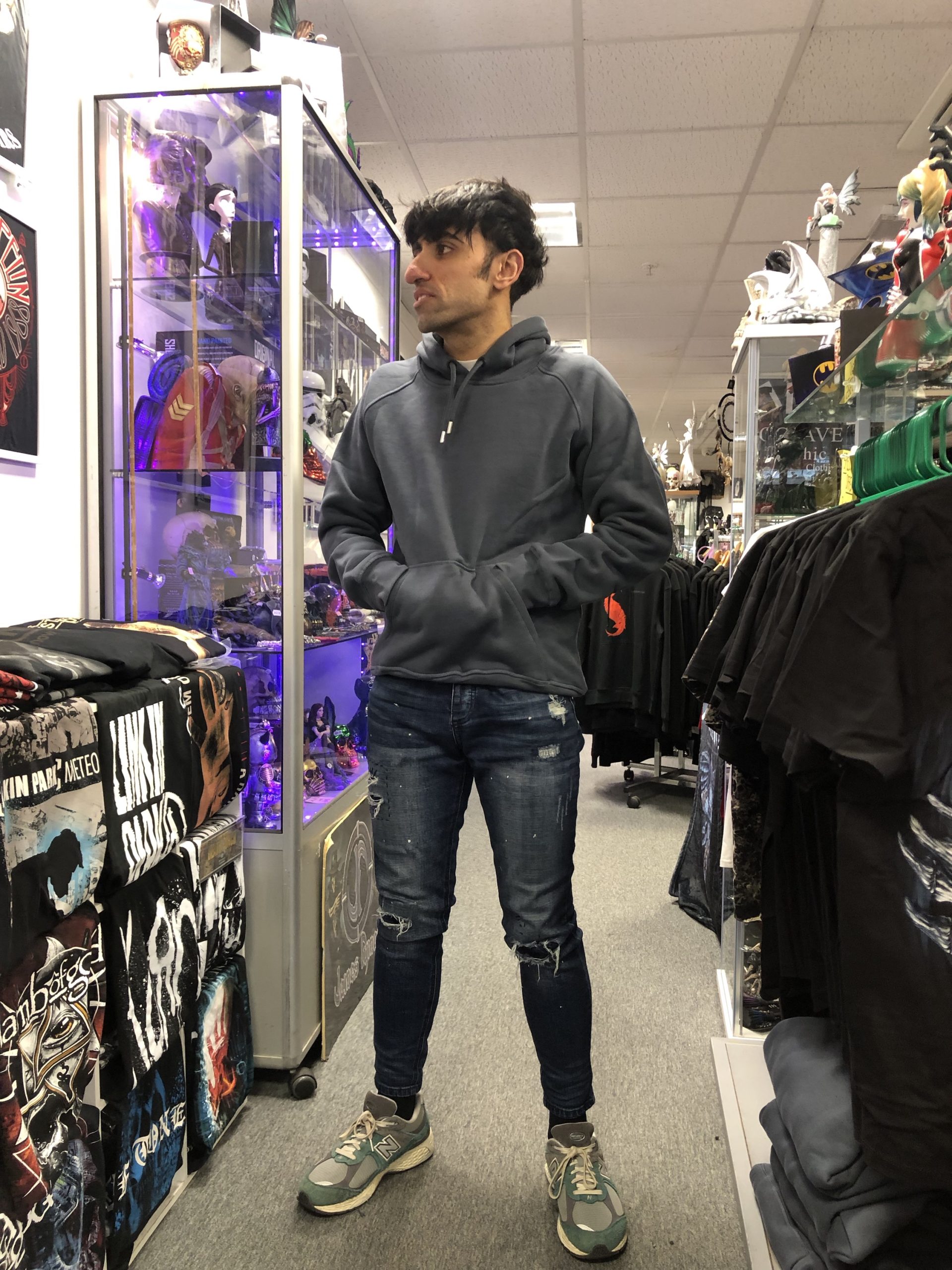 Basic Essential Navy Hoodie (Unisex) (Cotton) (Muscle Fit) - Image 2