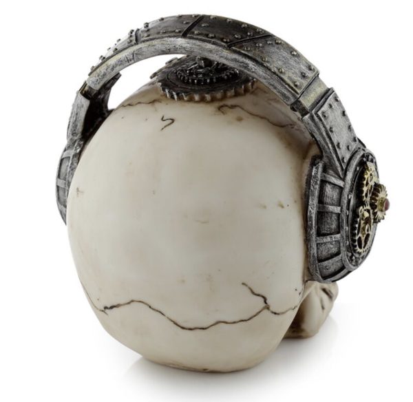 Steampunk Style Skull Head with Headphones Ornament (12.5cm) - Image 3