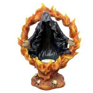 The Reaper of Death Ring of Fire Tea Light Candle Holder Ornament (21cm)