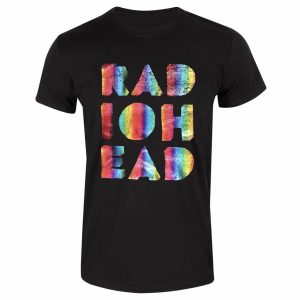 img_0820 Radiohead© Rainbow Cut Out Band T-shirt (Unisex) (Black)