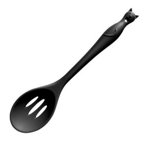 Alchemy© Silicone Black Cat Slotted Spoon (28.8cm)