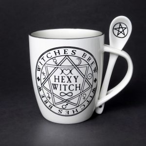 Alchemy© Fine Bone China Mug & Spoon Set "Hexy Witch" (10.9cm) (13oz)