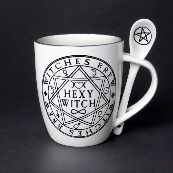 Alchemy© Fine Bone China Mug & Spoon Set "Hexy Witch" (10.9cm) (13oz)