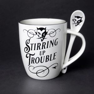 Alchemy© Fine Bone China Mug & Spoon Set "Stirring up Trouble" (10.9cm) (13oz)
