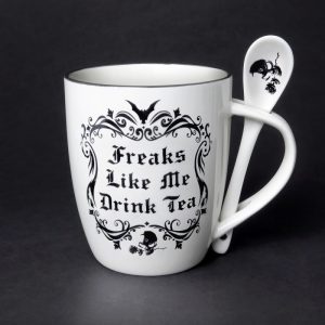 Alchemy© Fine Bone China Mug & Spoon Set "Freaks Like MeDrinkTea" (10.9cm) (13oz)