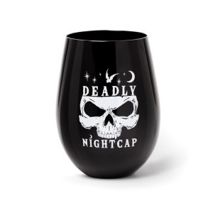 Alchemy© Stemless Glass Deadly Nightcap Skull Design Drinking Cup (12cm)