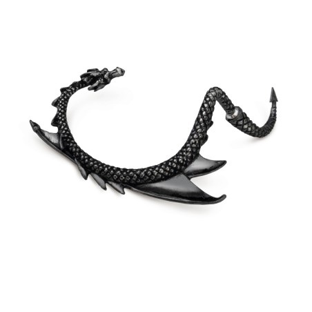 Alchemy© Pewter Earrings: Dragon Lure "Black" Single (8cm) - Image 2