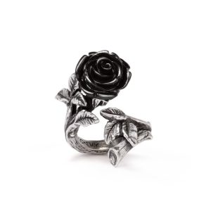 Alchemy© Pewter Ring Wild Black Rose (Pewter)