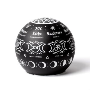 Alchemy© Glass LED Light Pagan Calendar (10.9cm) (Black/White)