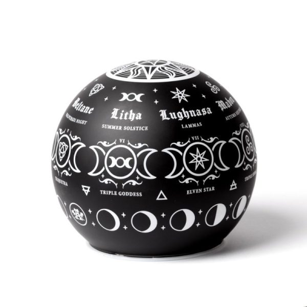 Alchemy© Glass LED Light Pagan Calendar (10.9cm) (Black/White)