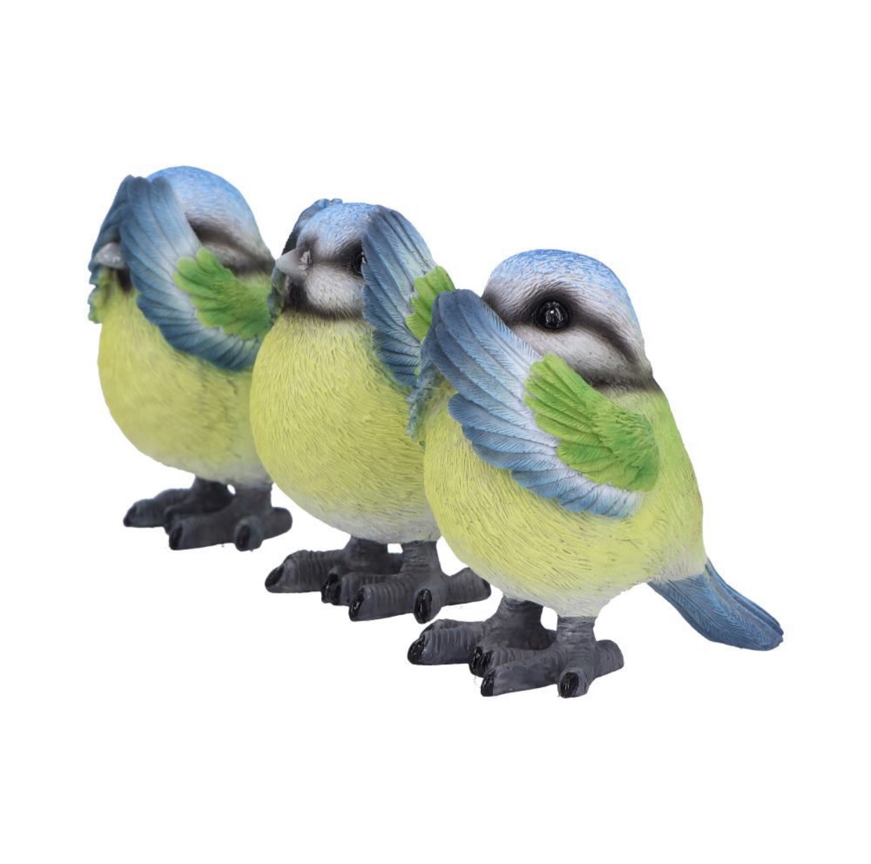 Nemesis Now© B6947A25 Three Wise Blue Tits Ornaments (8.5cm) - Image 3