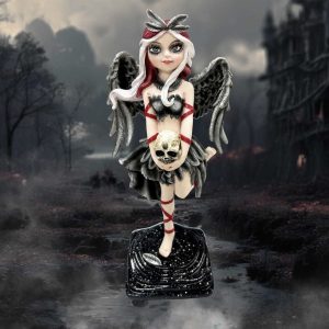 Nemesis Now© Shadow Fae Fairy with Feathered Skirt and Skull Ornament (19cm)
