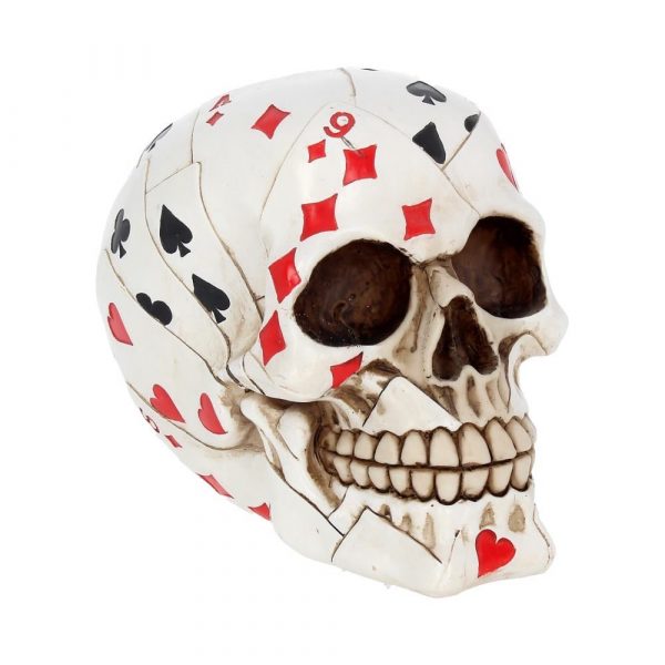 Nemesis Now© Dead Mans Hand Playing Card Skull Ornament (15cm)