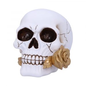 Nemesis Now© Floral Fate Golden Rose Skull Ornament (16cm)