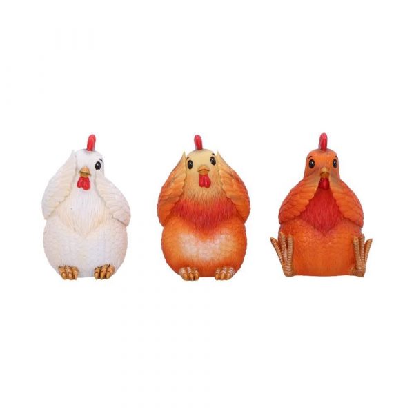 Nemesis Now© B7026M25 Three Wise Hens Ornaments (8.5cm)